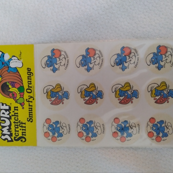 Smurf 1983 vintage lot of scratch and sniff stickers - Picture 9 of 13